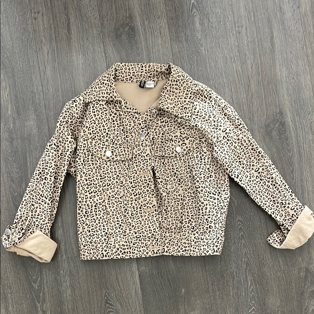 Leopard Print Jean Jacket